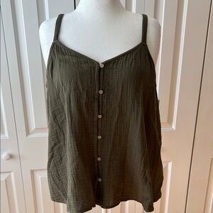 Sonoma Olive Green Button-Front Camisole